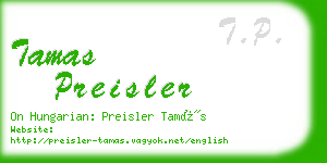 tamas preisler business card